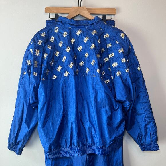 Vintage On Your Mark Women's Tracksuit Windbreaker Jacket & Pants Blue Medium - Picture 6 of 13